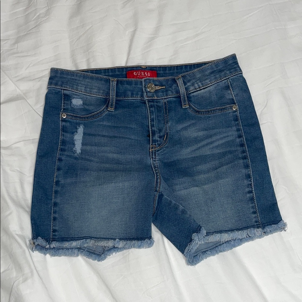 Guess Distressed Blue Denim Shorts
